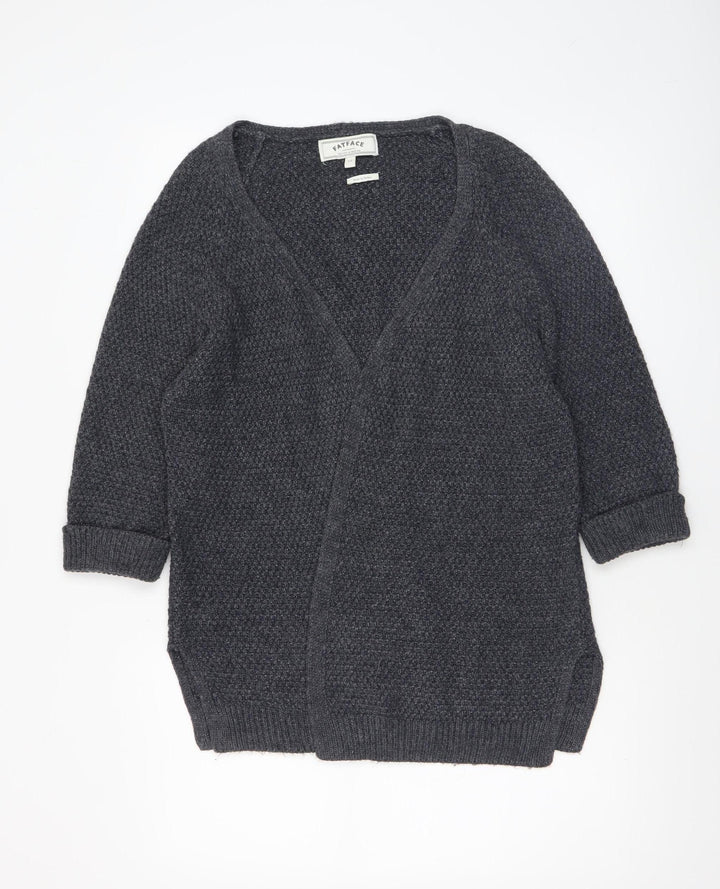 FatFace Women’s Grey V-Neck Knit Cardigan Size 12