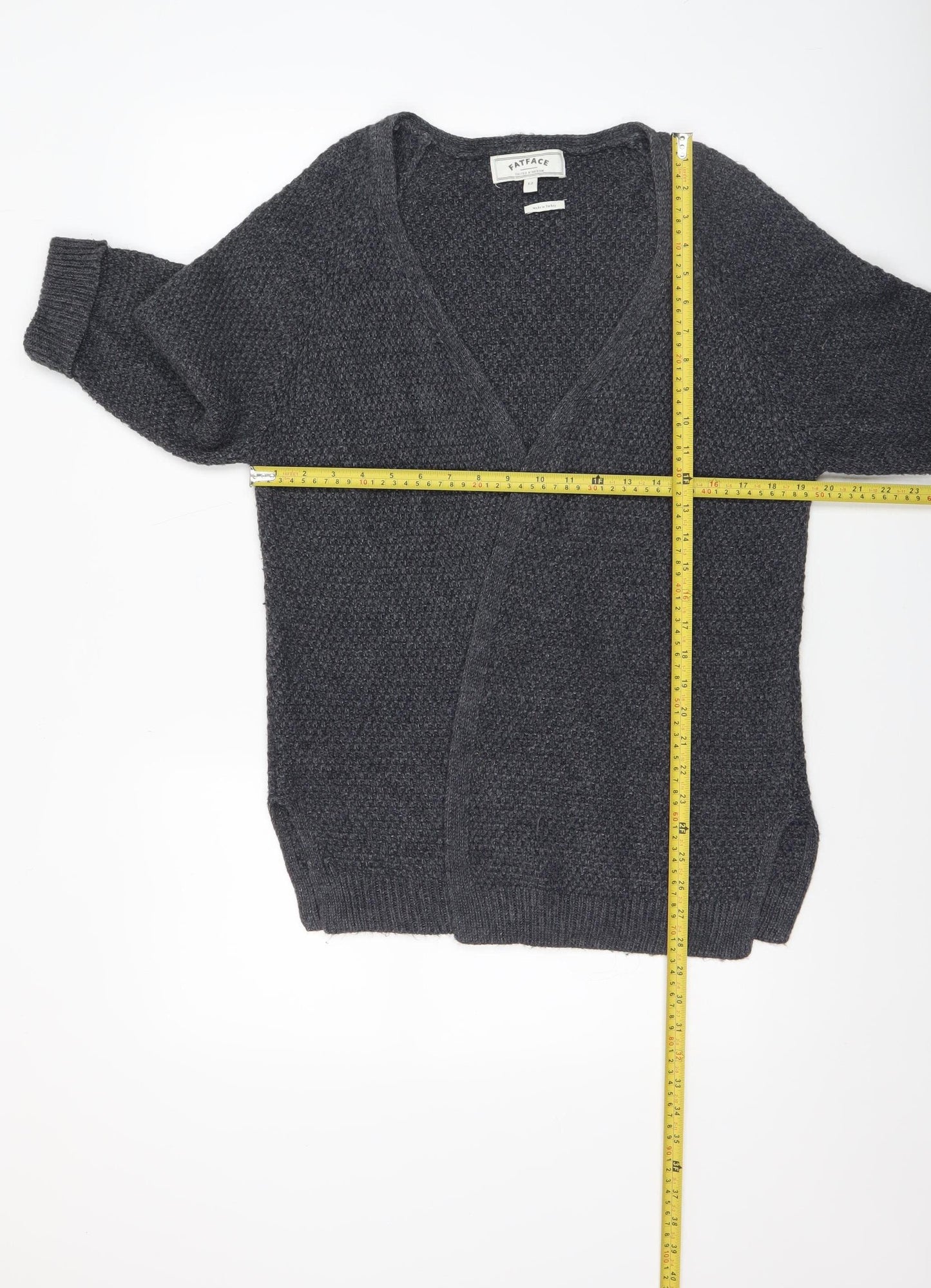 FatFace Women’s Grey V-Neck Knit Cardigan Size 12