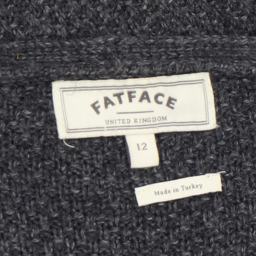 FatFace Women’s Grey V-Neck Knit Cardigan Size 12