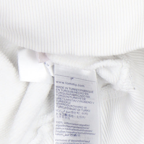 Tommy Jeans Women's White XL Crew Neck Pullover Sweatshirt