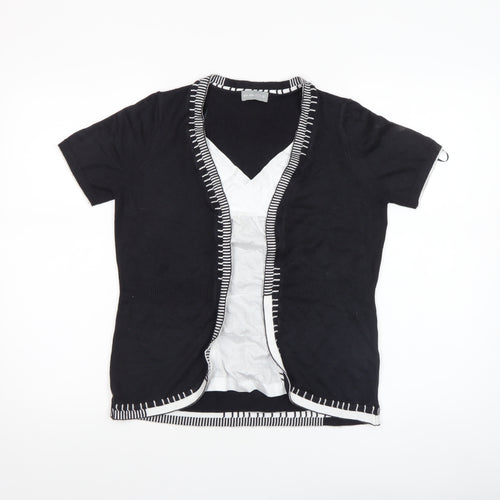 Marks and Spencer Per Una Women’s Black Knit Short Sleeve V-Neck Blouse Size 10