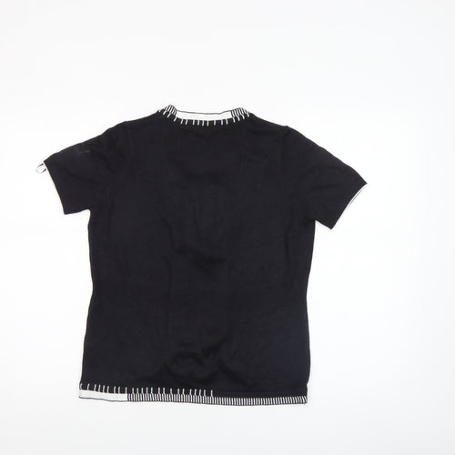 Marks and Spencer Per Una Women’s Black Knit Short Sleeve V-Neck Blouse Size 10