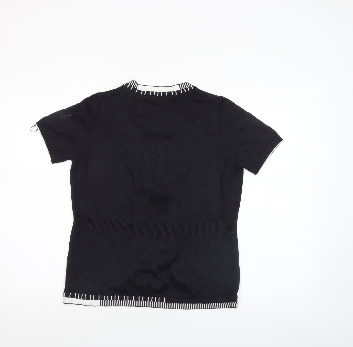 Marks and Spencer Per Una Women’s Black Knit Short Sleeve V-Neck Blouse Size 10