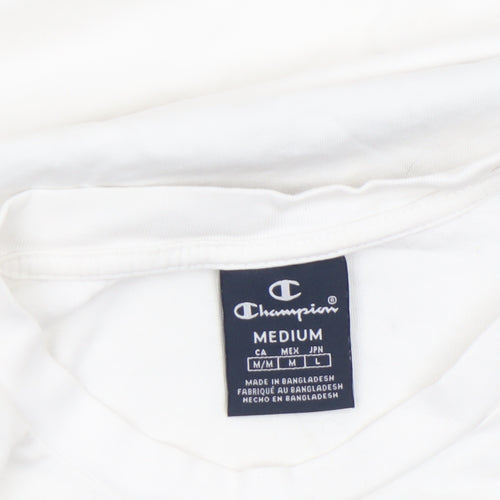 Champion Men’s White Medium Graphic Logo Cotton T-Shirt