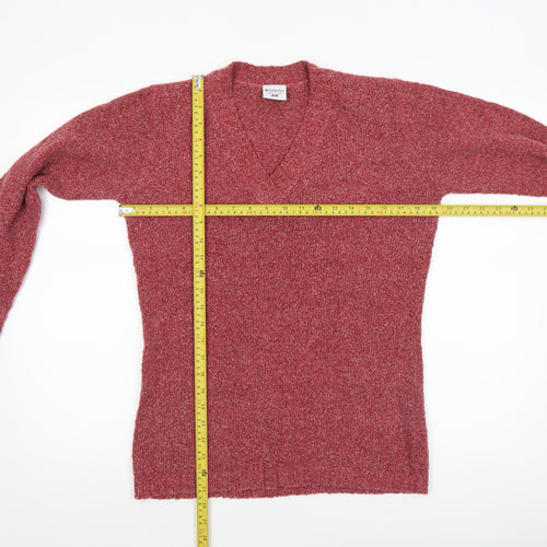 Columbia Womens Red V-Neck Knit Pullover Jumper Size M