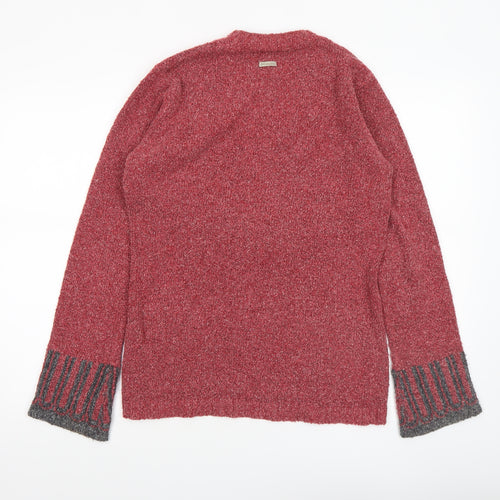 Columbia Womens Red V-Neck Knit Pullover Jumper Size M