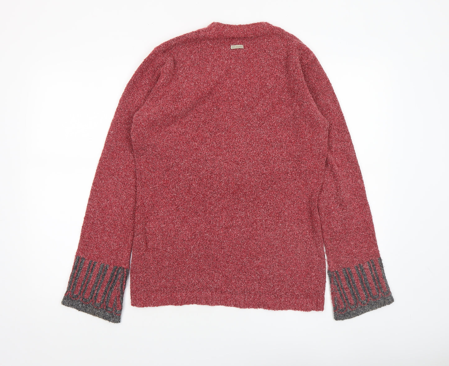 Columbia Womens Red V-Neck Knit Pullover Jumper Size M