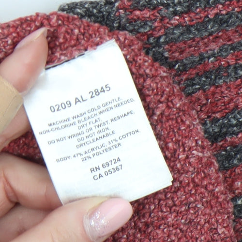Columbia Womens Red V-Neck Knit Pullover Jumper Size M