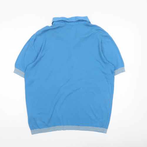 Ted Baker Men’s Blue Cotton Polo Shirt Size L Regular Fit