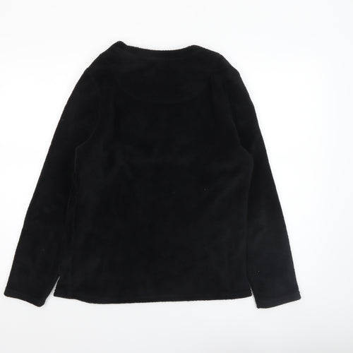 Friends Womens Black Fleece Long Sleeve Pyjama Top 2XS