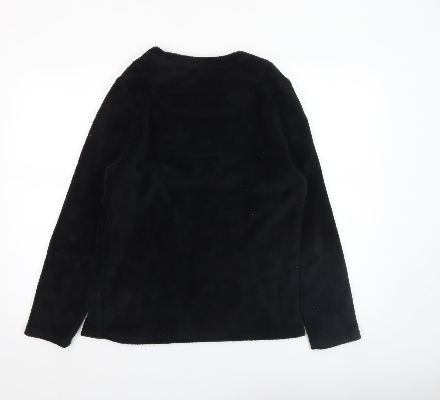 Friends Womens Black Fleece Long Sleeve Pyjama Top 2XS