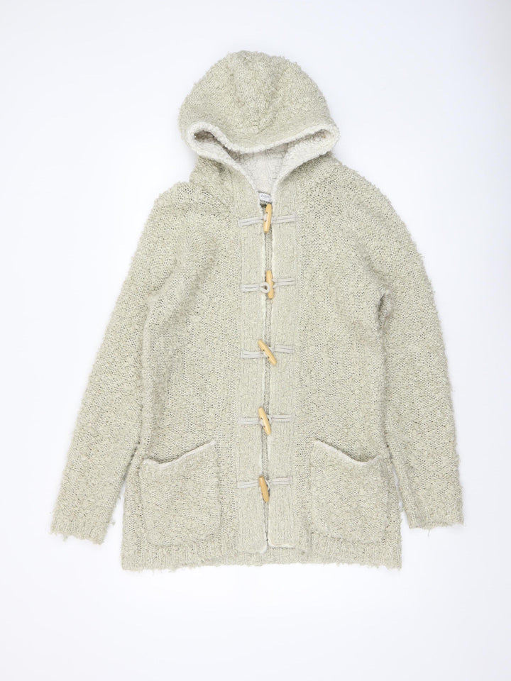 Cotton Traders Women’s Beige Hooded Knit Cardigan 10/12