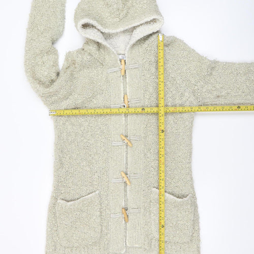 Cotton Traders Women’s Beige Hooded Knit Cardigan 10/12