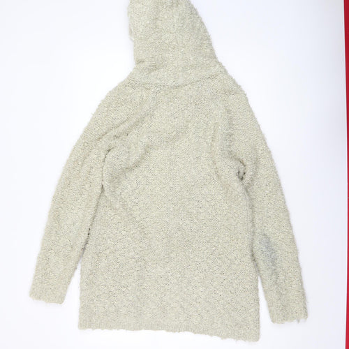 Cotton Traders Women’s Beige Hooded Knit Cardigan 10/12