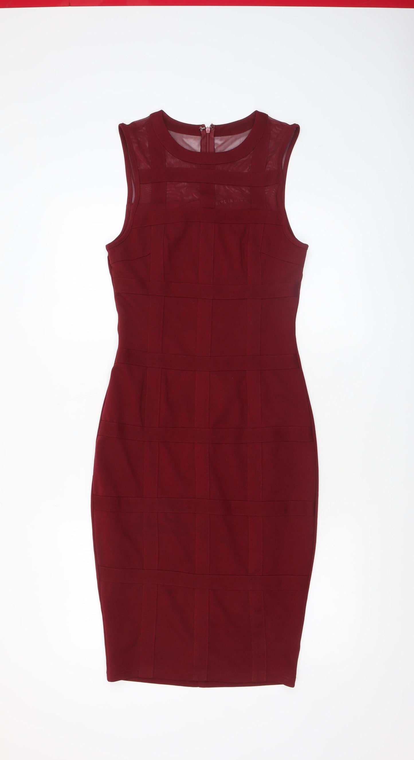 Girl In Mind Women’s Red Bodycon Knee Length Dress Size 10