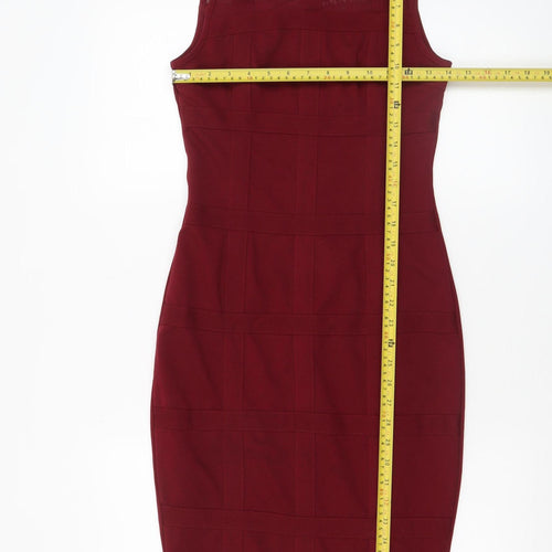 Girl In Mind Women’s Red Bodycon Knee Length Dress Size 10