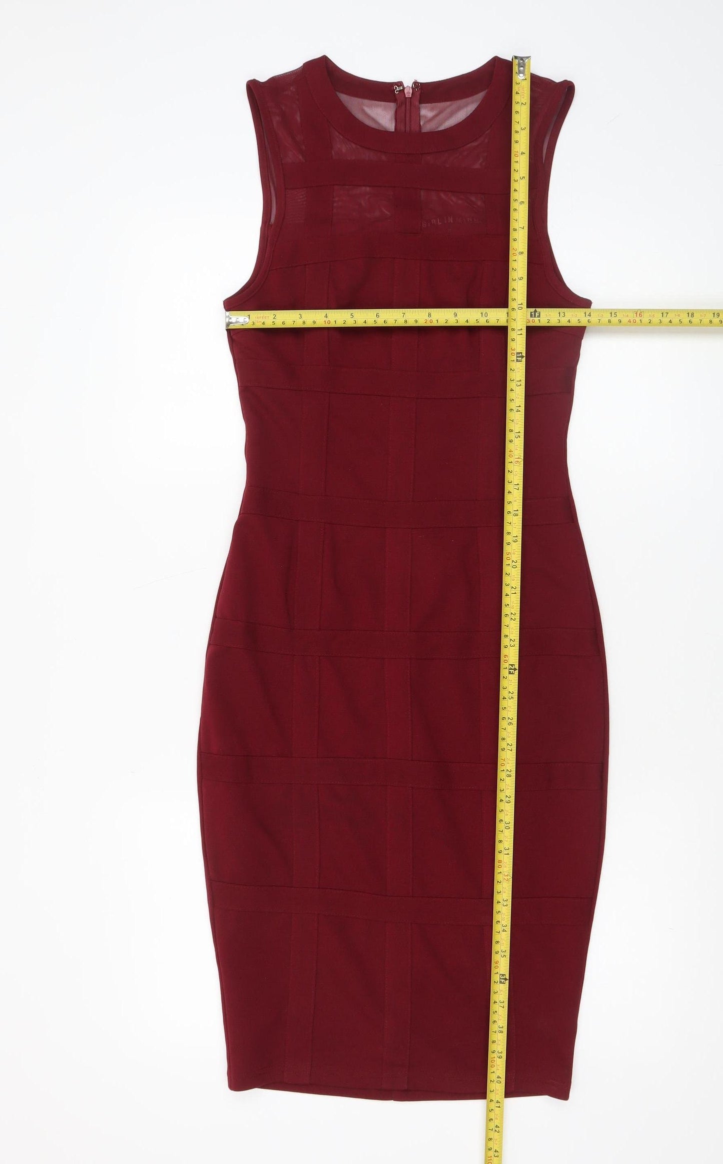 Girl In Mind Women’s Red Bodycon Knee Length Dress Size 10