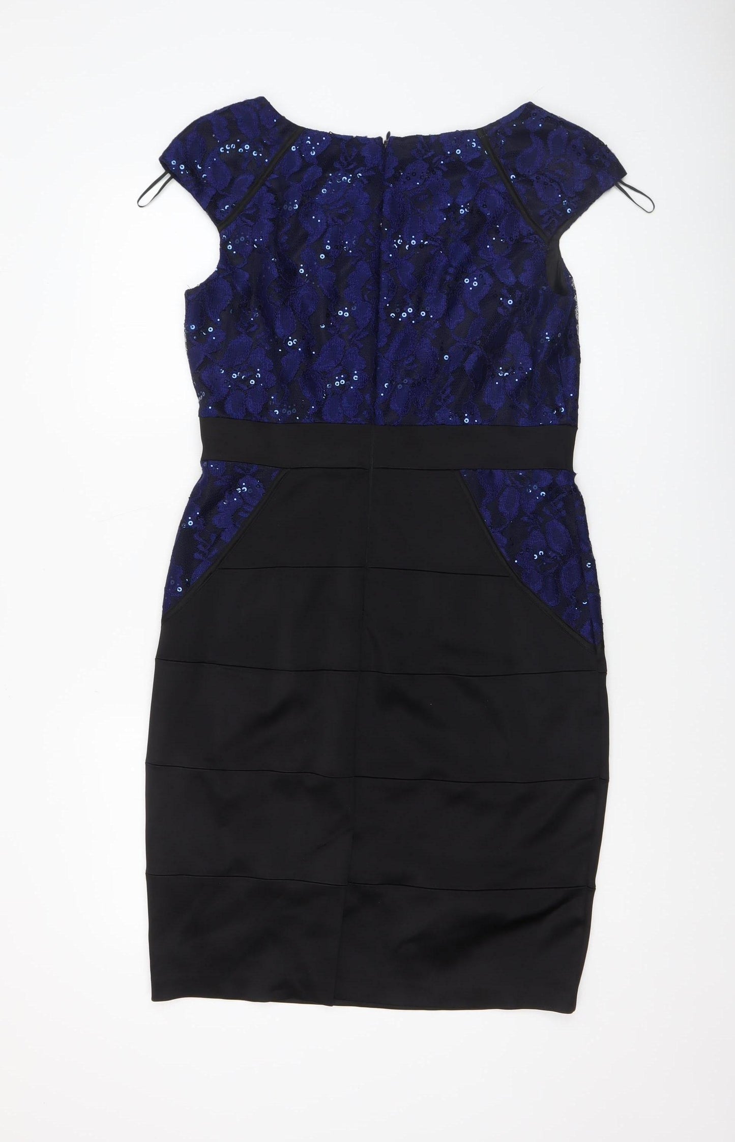Jax Women's Black Sequin Sheath Dress Size 12 Elegant Partywear