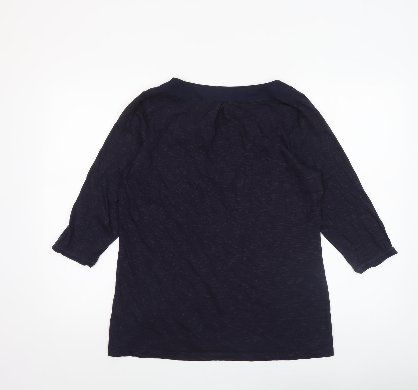 Marks and Spencer Women's Blue Tunic Blouse Size 16 V-Neck 3/4 Sleeve