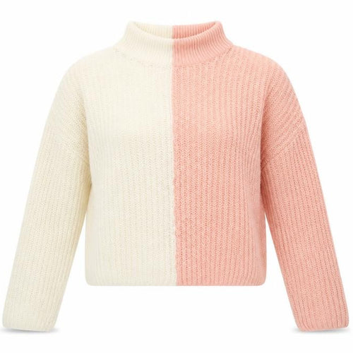 Brave Soul Women’s Two Tone Pink Cream Acrylic Knit Jumper L