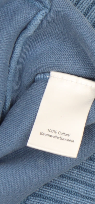 Arabella & Addison Womens Blue Cable Knit Full Zip Cotton Jumper M