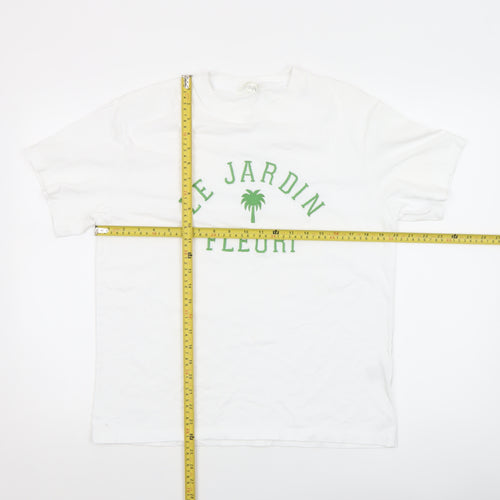 H&M Women's White Short Sleeve 'Le Jardin Fleuri' T-Shirt Size S