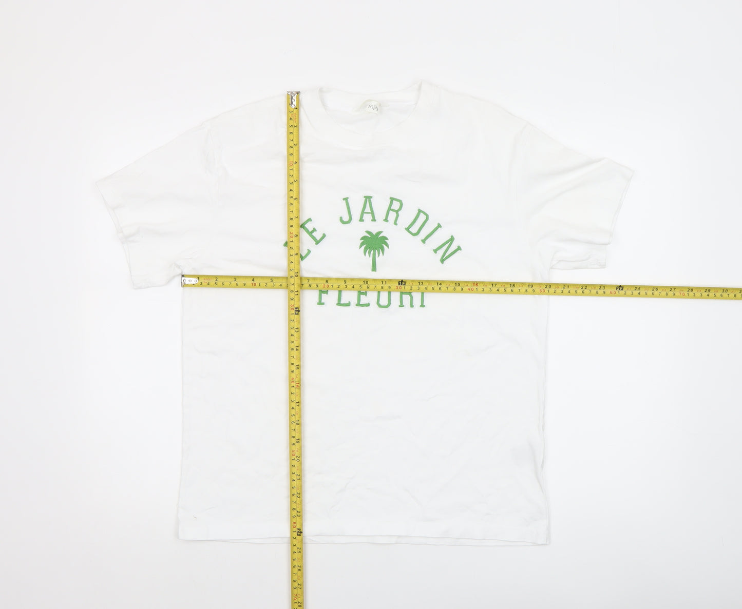 H&M Women's White Short Sleeve 'Le Jardin Fleuri' T-Shirt Size S