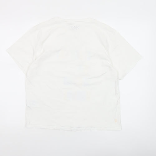 ba&sh Womens White Graphic Quote T-Shirt Size L Cotton Summer Top