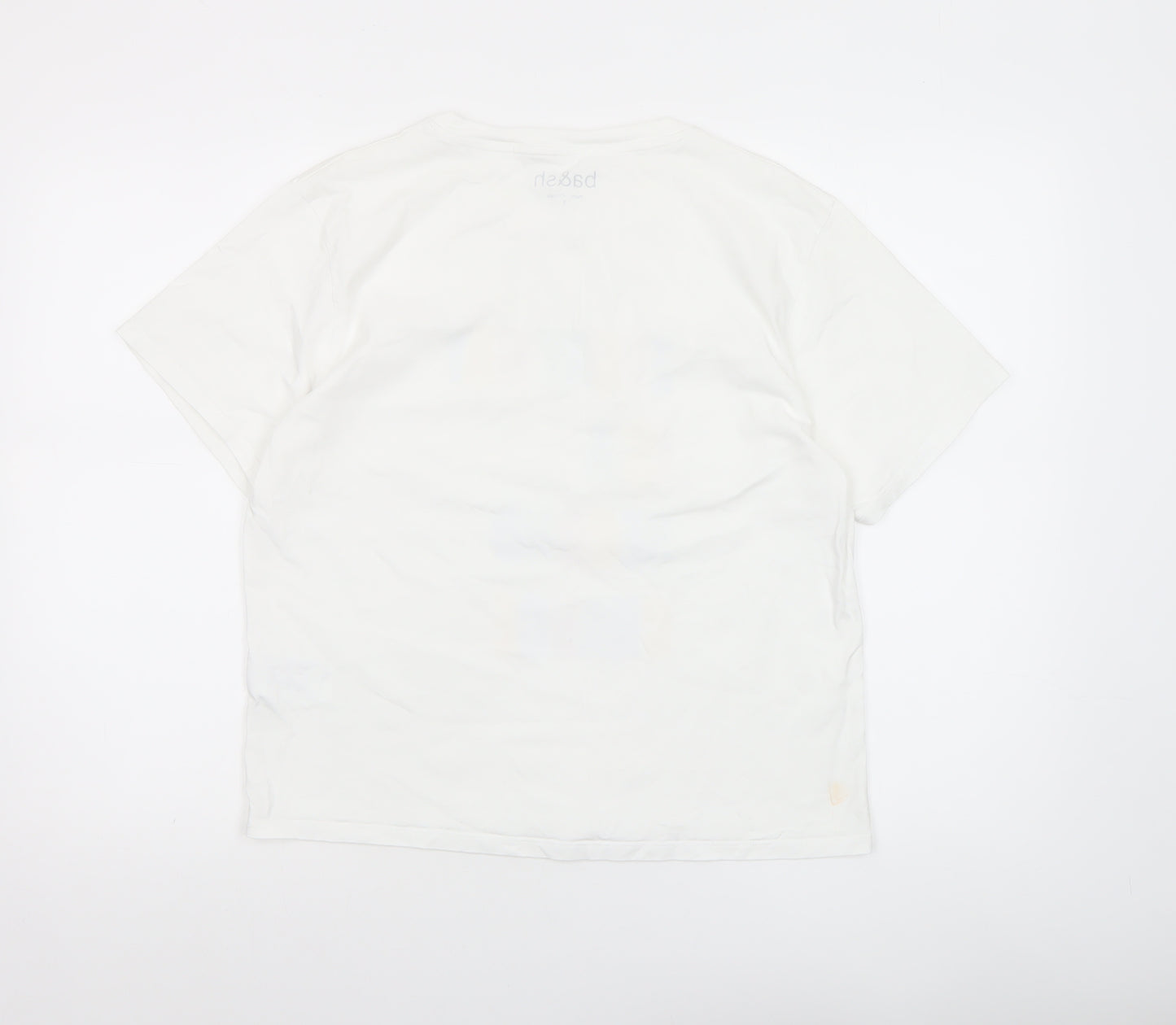 ba&sh Womens White Graphic Quote T-Shirt Size L Cotton Summer Top