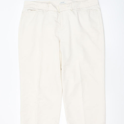 Dockers Women's Ivory Size 16 Cropped Cotton Stretch Trousers