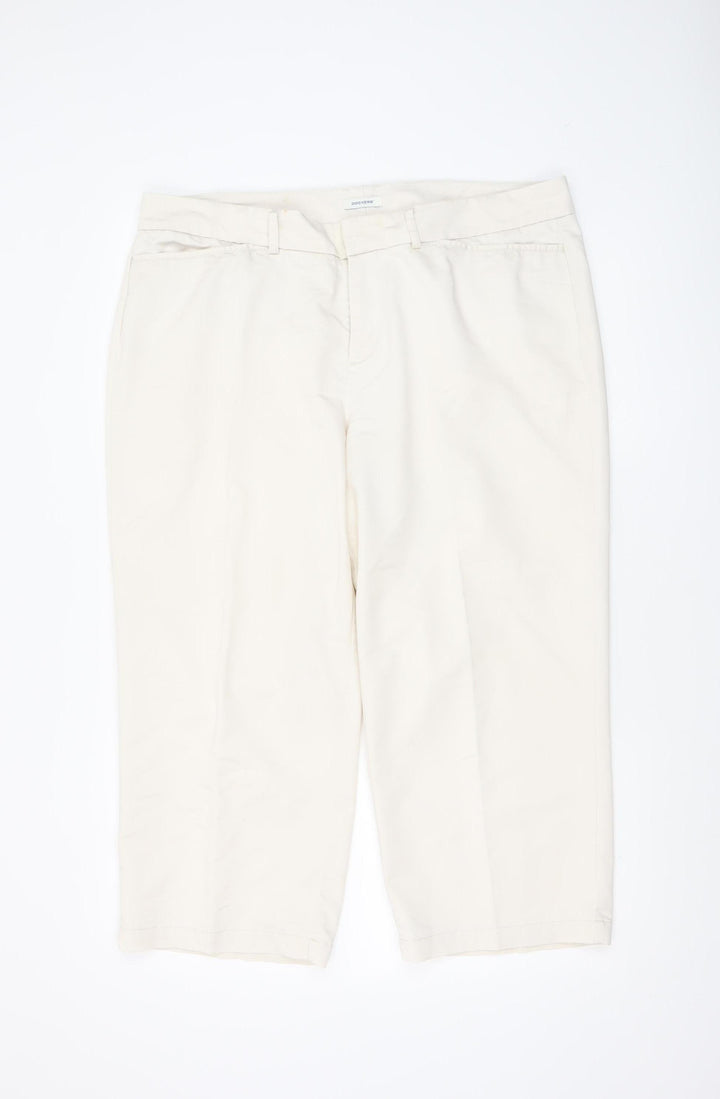 Dockers Women's Ivory Size 16 Cropped Cotton Stretch Trousers