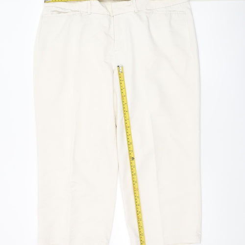 Dockers Women's Ivory Size 16 Cropped Cotton Stretch Trousers