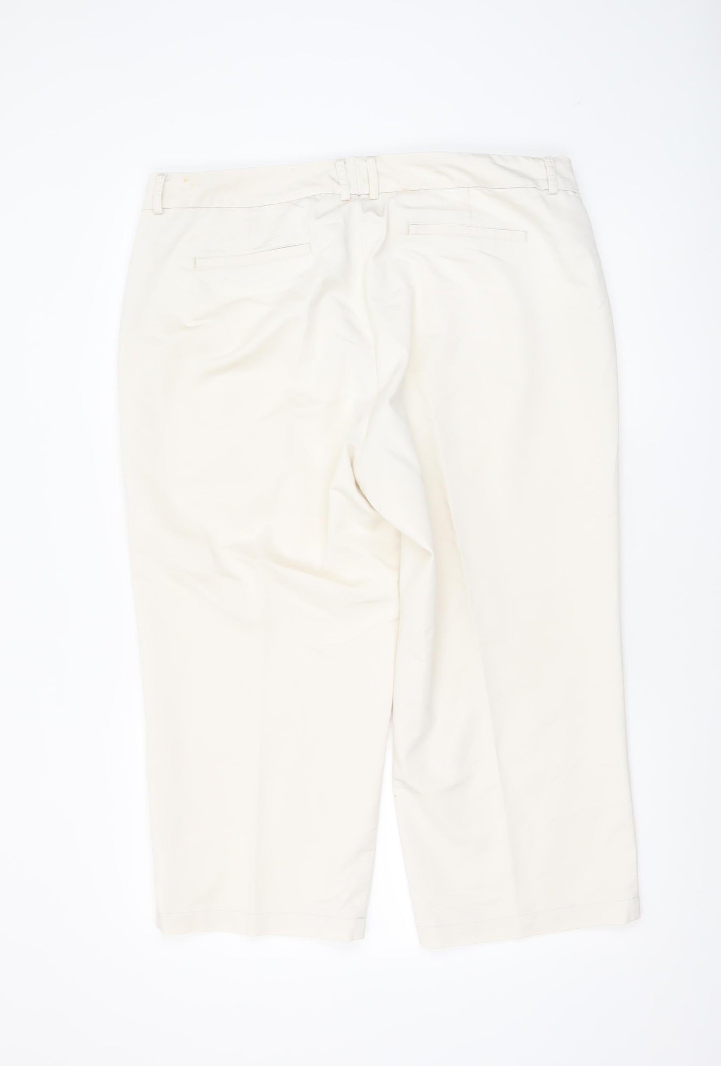 Dockers Women's Ivory Size 16 Cropped Cotton Stretch Trousers