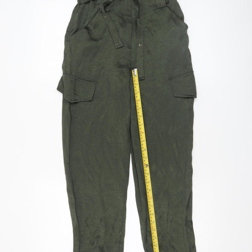 River Island Women’s Green Paperbag Cargo Trousers Size 6