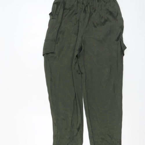 River Island Women’s Green Paperbag Cargo Trousers Size 6