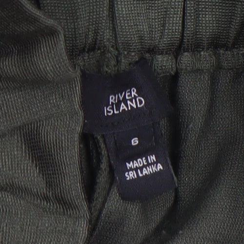 River Island Women’s Green Paperbag Cargo Trousers Size 6
