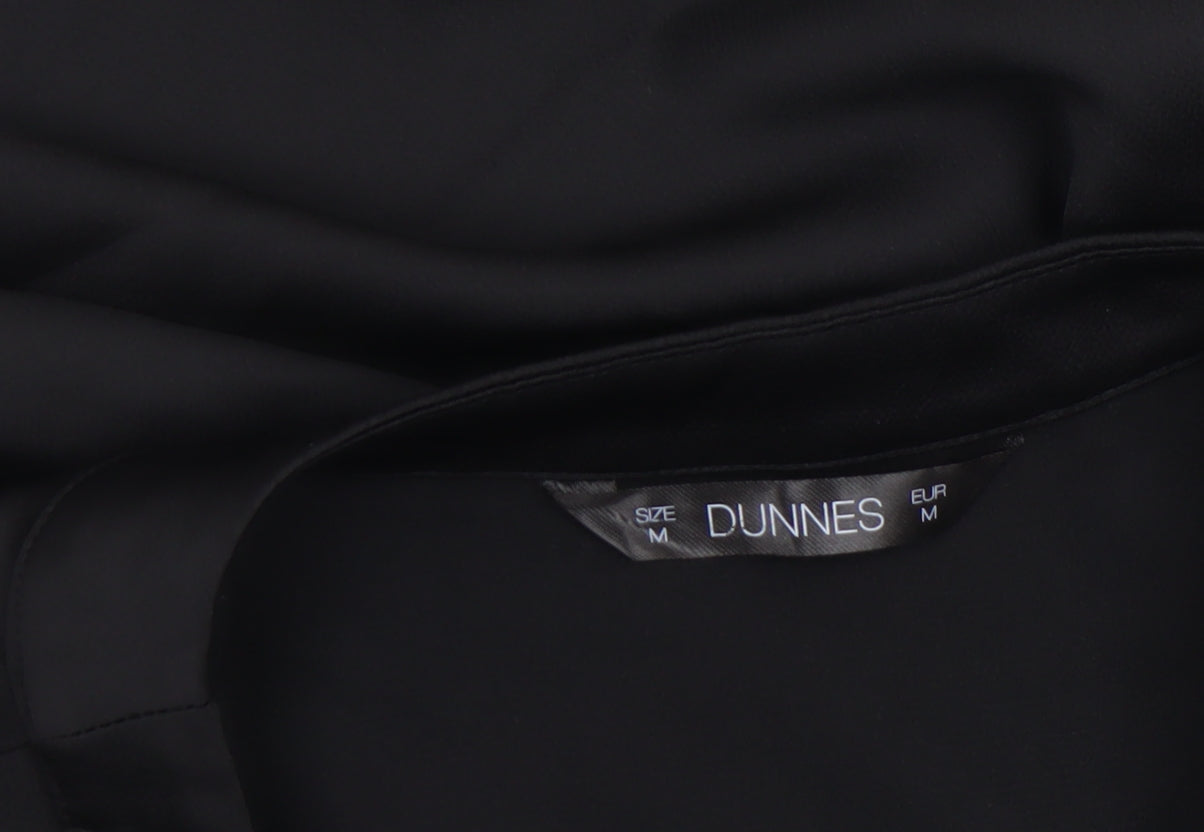 Dunnes Women's Black V-Neck Long Sleeve Polyester Blouse Size M