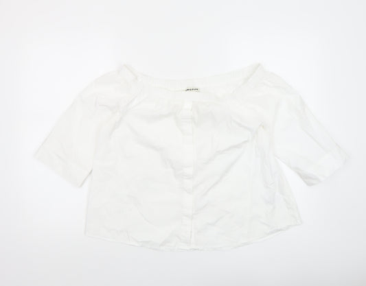 Whistles Women’s White Off-Shoulder Blouse Size 14 Cotton Summer Top