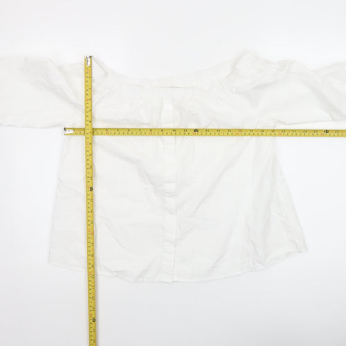 Whistles Women’s White Off-Shoulder Blouse Size 14 Cotton Summer Top
