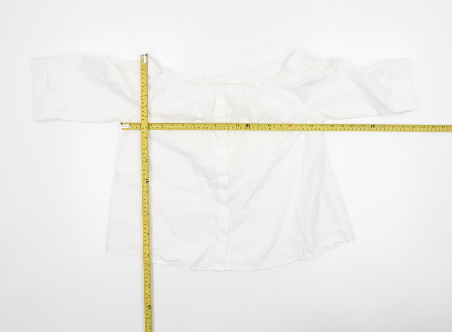 Whistles Women’s White Off-Shoulder Blouse Size 14 Cotton Summer Top