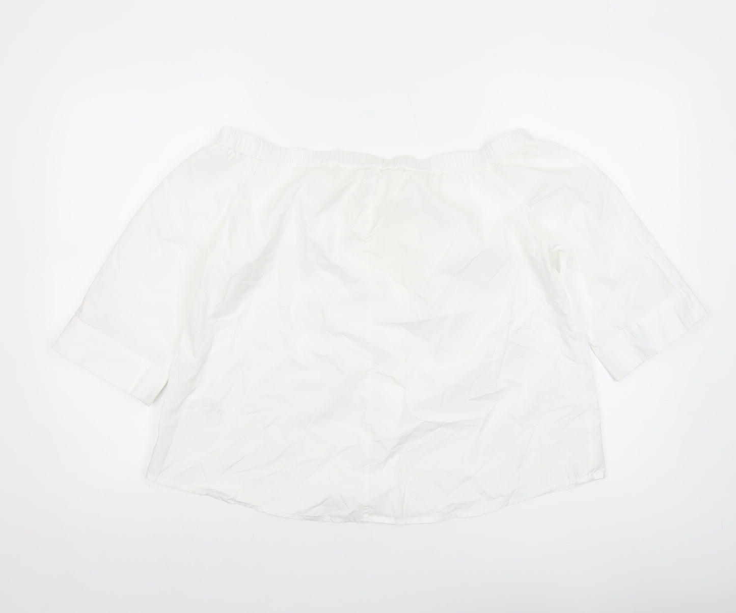 Whistles Women’s White Off-Shoulder Blouse Size 14 Cotton Summer Top