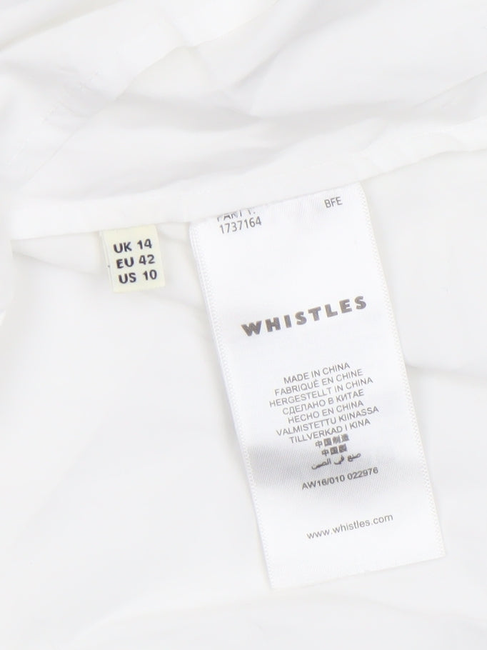 Whistles Women’s White Off-Shoulder Blouse Size 14 Cotton Summer Top