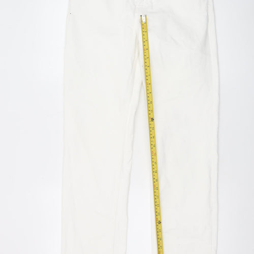 MNG Women's White Straight Mid-Rise Stretch Jeans Size 12