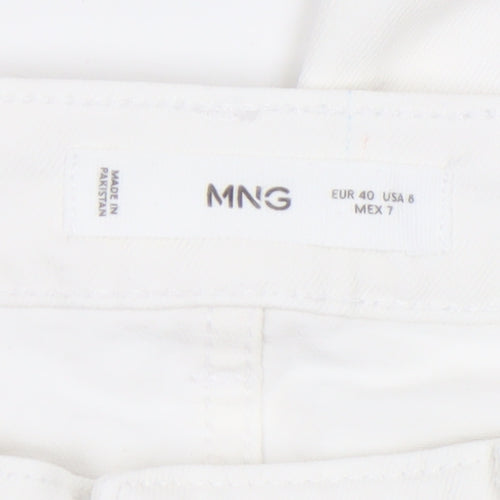 MNG Women's White Straight Mid-Rise Stretch Jeans Size 12