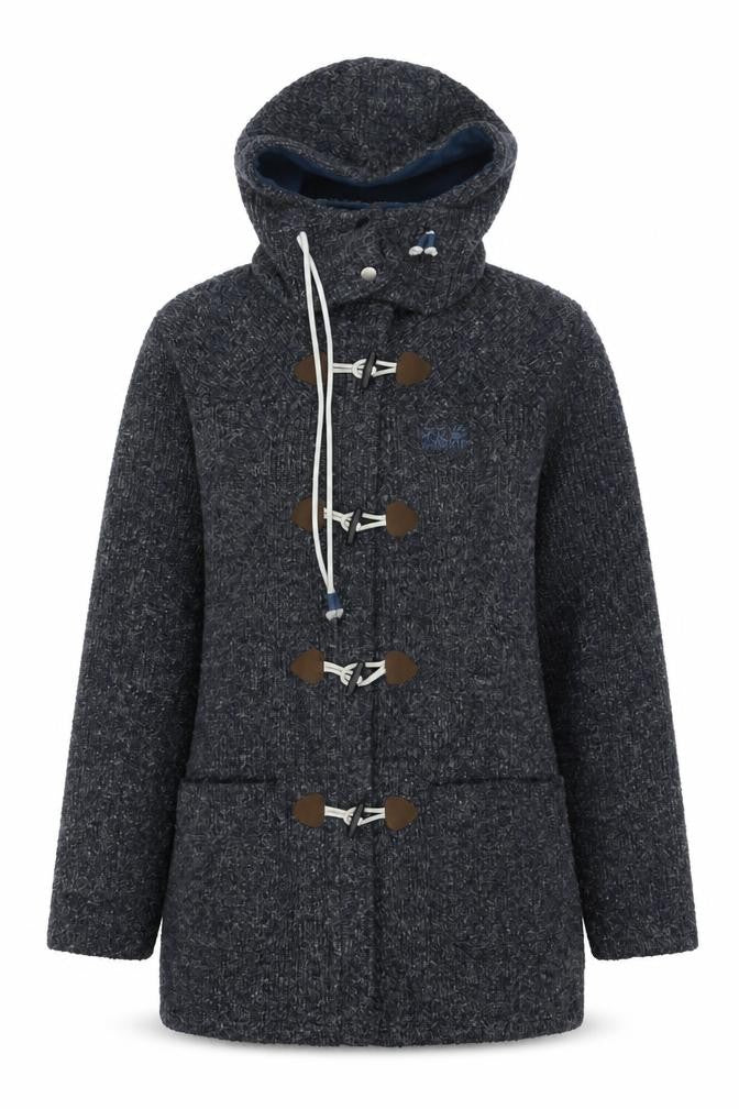 Jack Wolfskin Women Grey Hooded Knit Cardigan XS Wool Blend Outdoor