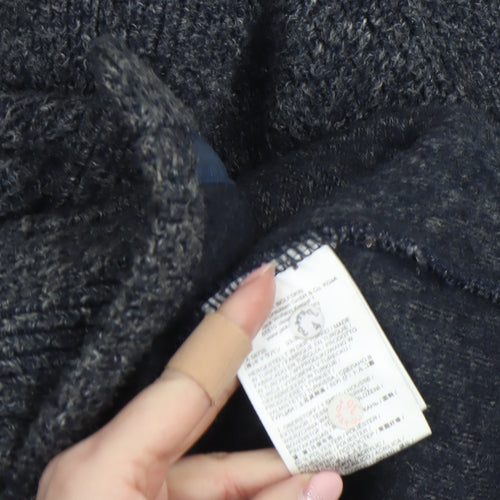Jack Wolfskin Women Grey Hooded Knit Cardigan XS Wool Blend Outdoor