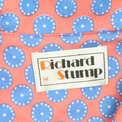 Richard Stump Women’s Pink Polka Dot Belted Shirt Dress Size 14