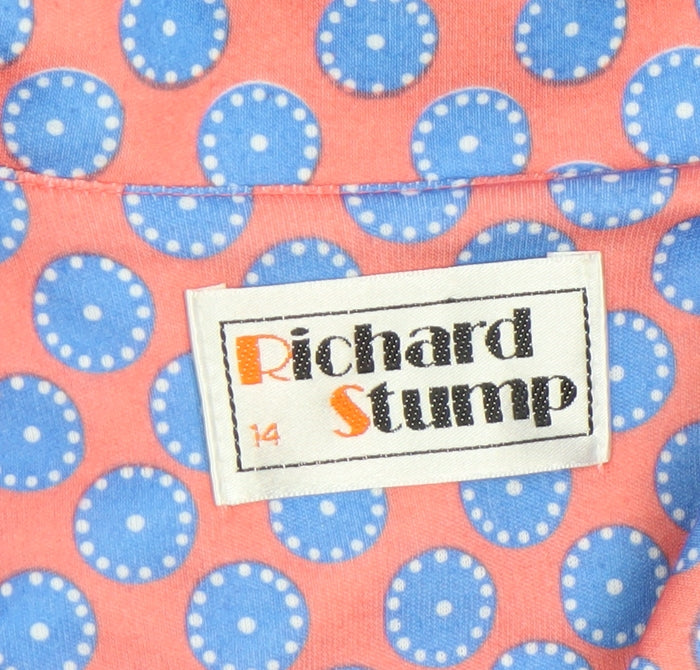 Richard Stump Women’s Pink Polka Dot Belted Shirt Dress Size 14