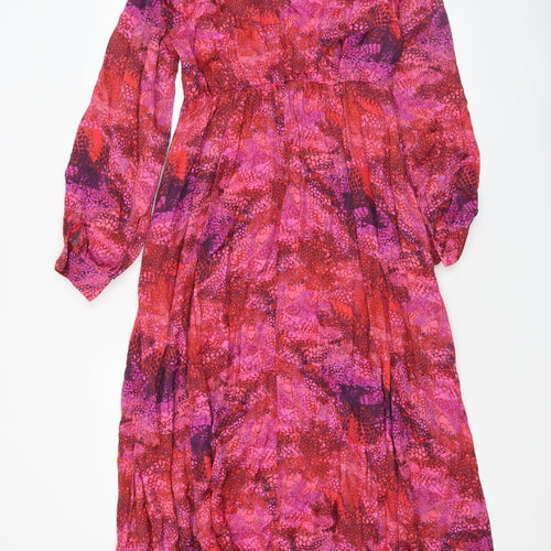 Gallery Womens Multicoloured Viscose Midi A-Line Dress UK 12