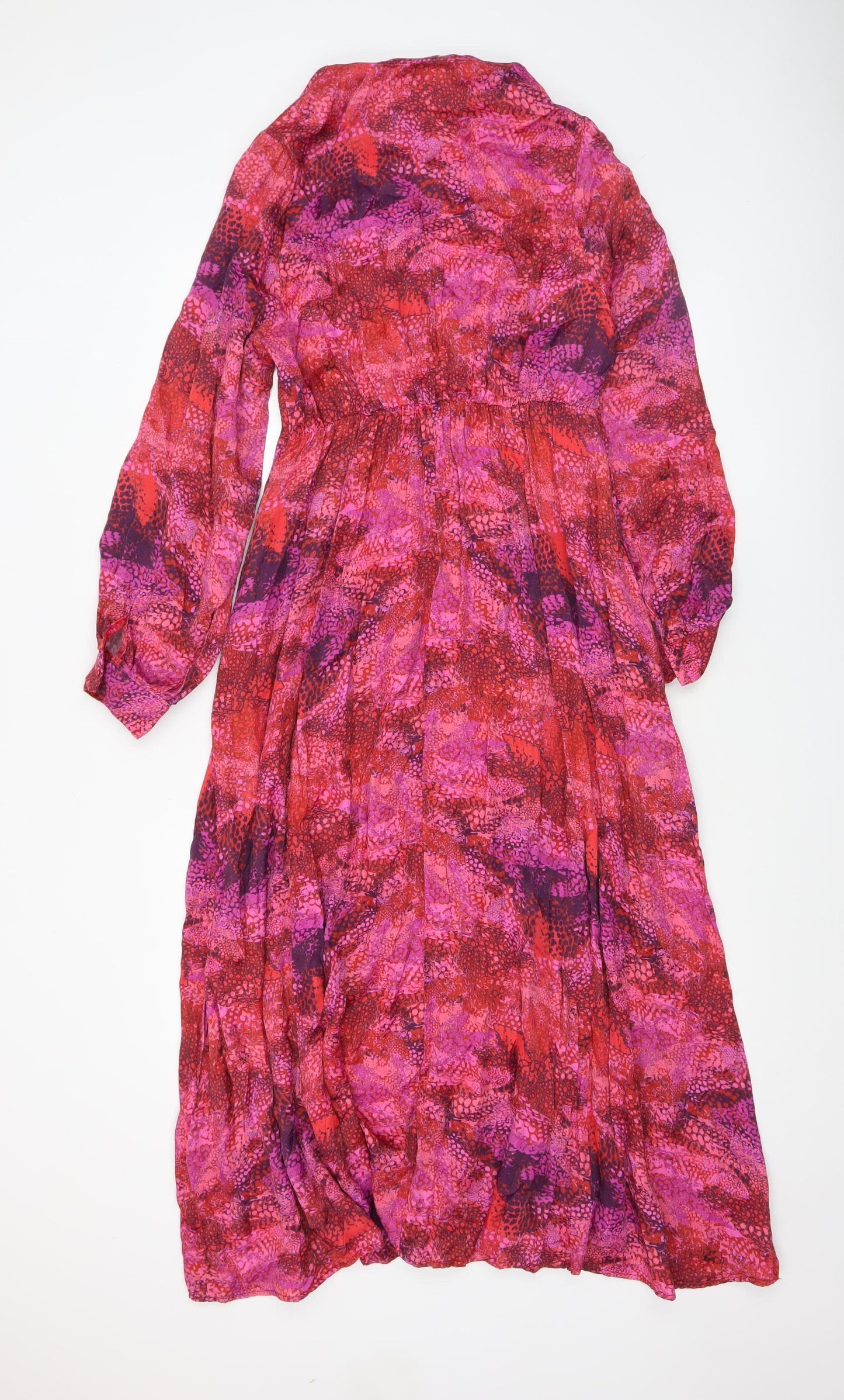 Gallery Womens Multicoloured Viscose Midi A-Line Dress UK 12